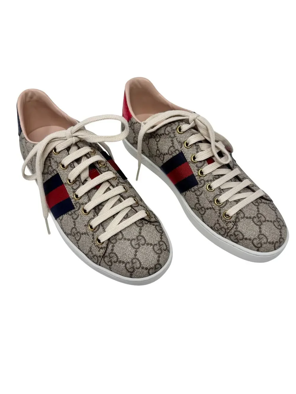 Gucci | Shoes | Gucci Gg Supreme Web Stripe Ace Sneakers Red  display picture 2